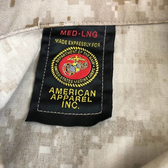 USMC Marine Corp Military Hunting Camo Shirt Jacket Button Down Med Long - Picture 6 of 17